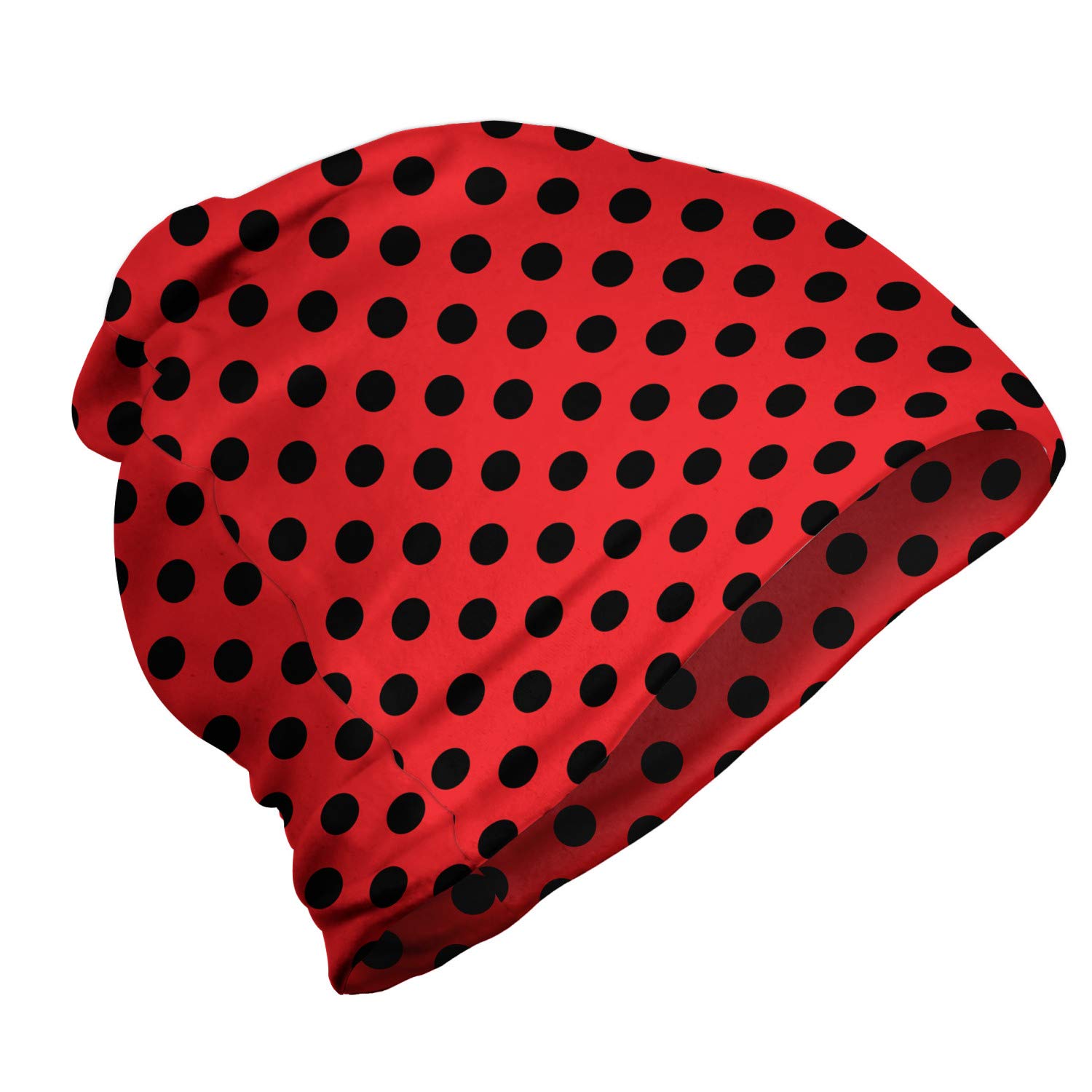 Ambesonne Unisex Beanie - Pop Art Oval Design, Warm Winter Hat for Men & Women, Stretchy Knit Beanie for Hiking, Outdoor Activities & Casual Wear - Scarlet Red