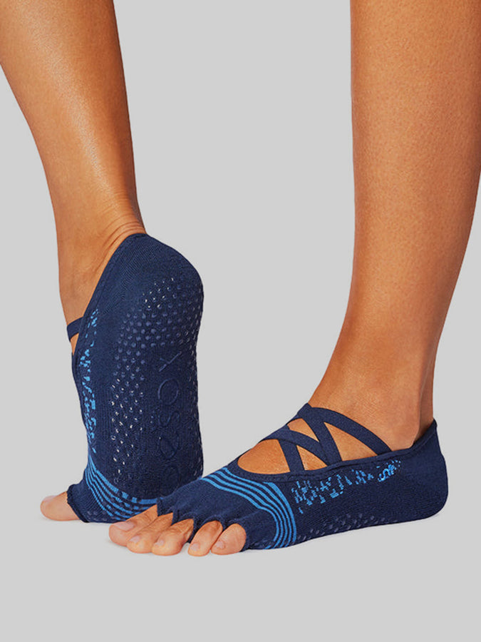 ToeSox Elle Tec Half Toe Women's Non-Slip Yoga Socks for Pilates, Barre & Dance - Breathable Grip Socks for Studio Workouts