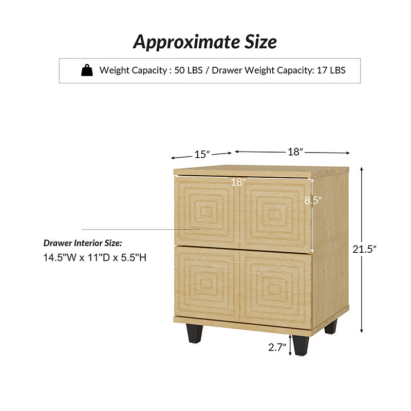 Hugo Contemporary Aesthetic Nightstand with Storage - Modern Bedside Table for Bedroom, Living Room & Office (Multiple Styles Available) - Perfect for Small Spaces, Apartment Decor & Guest Rooms