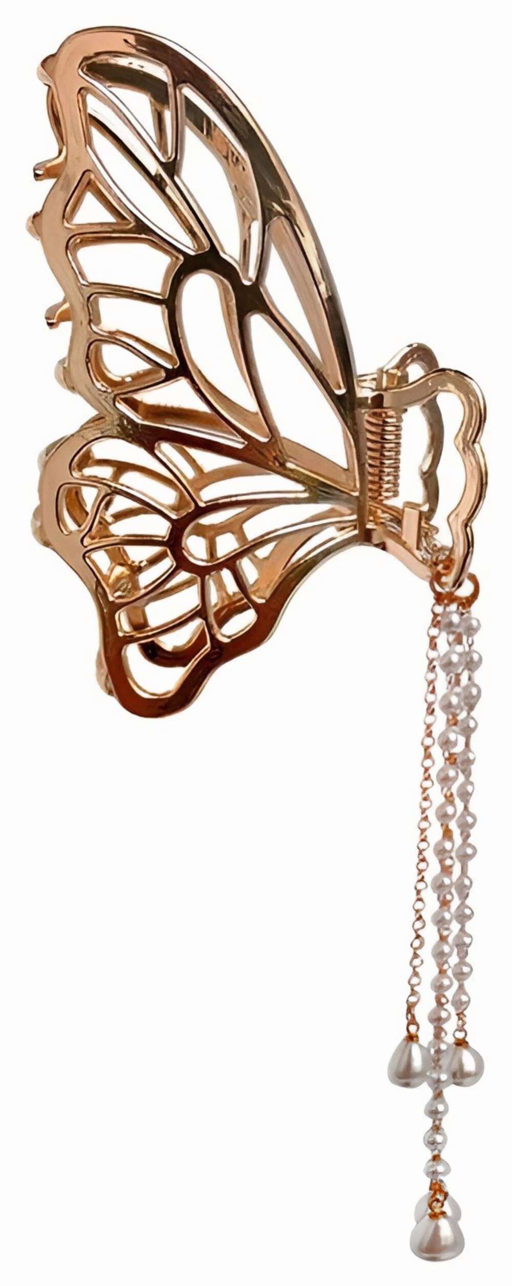 ANNACREATIONS Golden Large Metal Rhinestone Hair Claw Clip - Elegant Hair Accessories for Women & Girls - Perfect for Parties, Weddings and Special Occasions