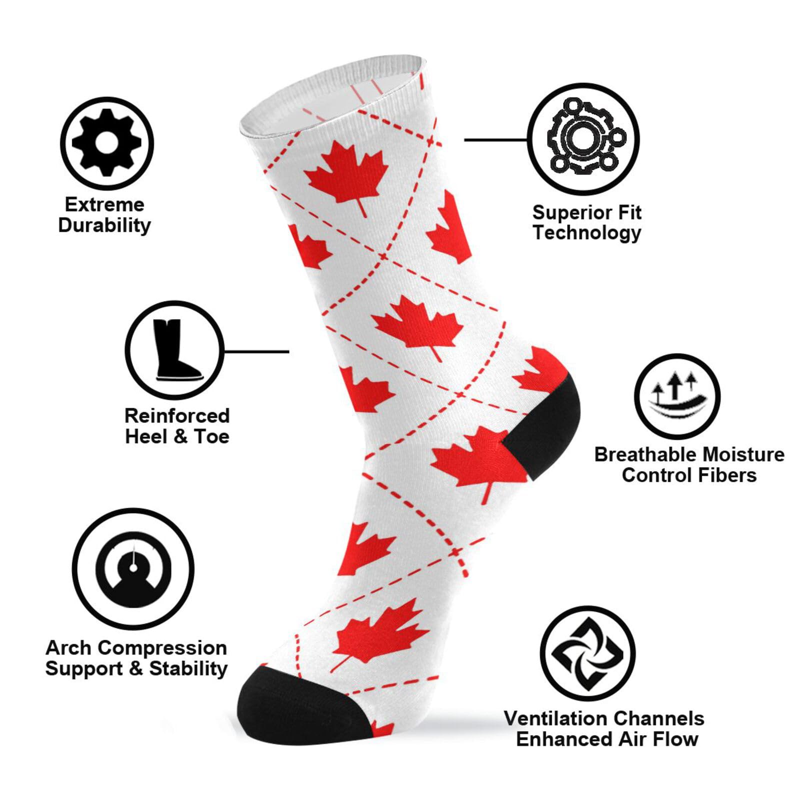 Breathable Unisex Athletic Crew Socks - Moisture-Wicking Mid Calf Sports Socks for Men & Women | Running, Gym, Jogging & Yoga Socks | Comfortable Everyday Casual Socks for Workouts & Active Lifestyle | Ideal for Athletes, Fitness Enthusiasts & Daily Wear