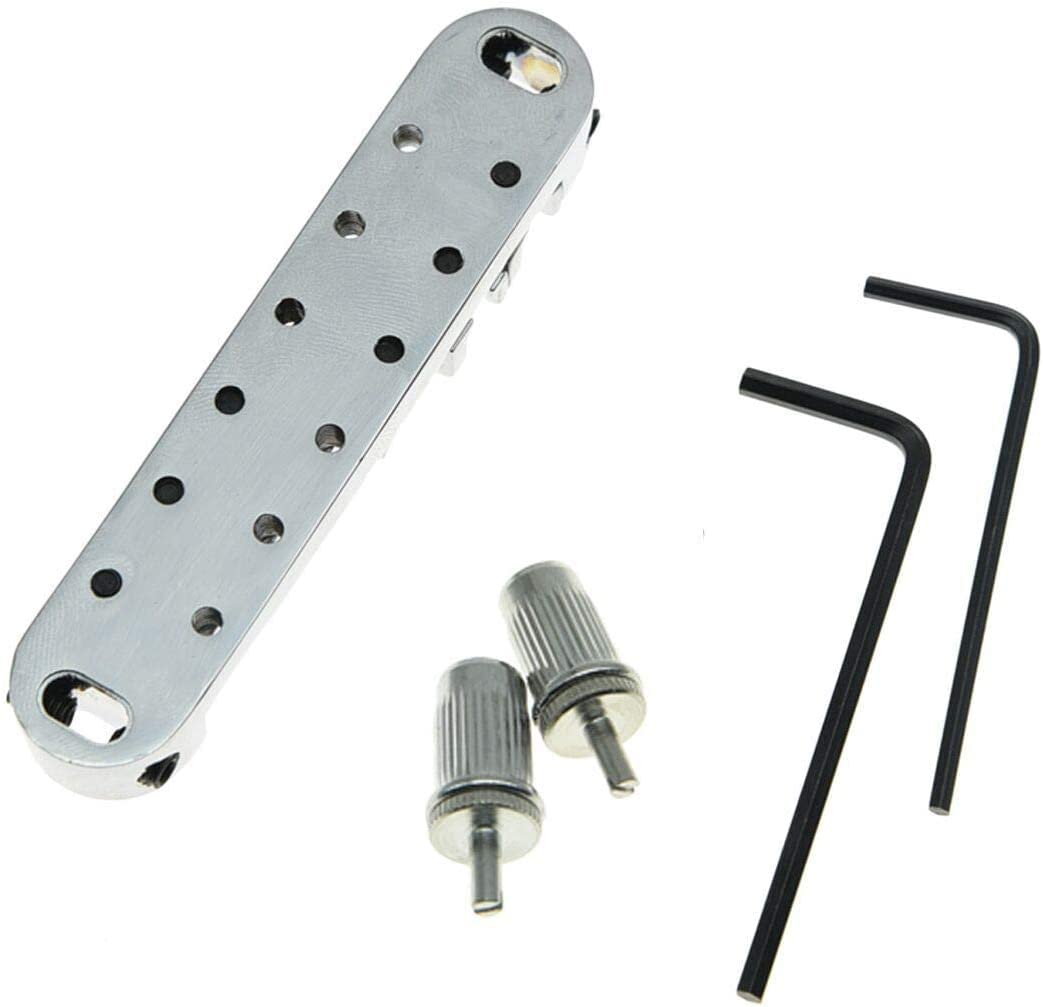 High-Quality Chrome LP Electric Guitar Tune-O-Matic Roller Saddle Bridge Replacement for Les Paul & SG Models - Perfect for Smooth String Action & Enhanced Playability