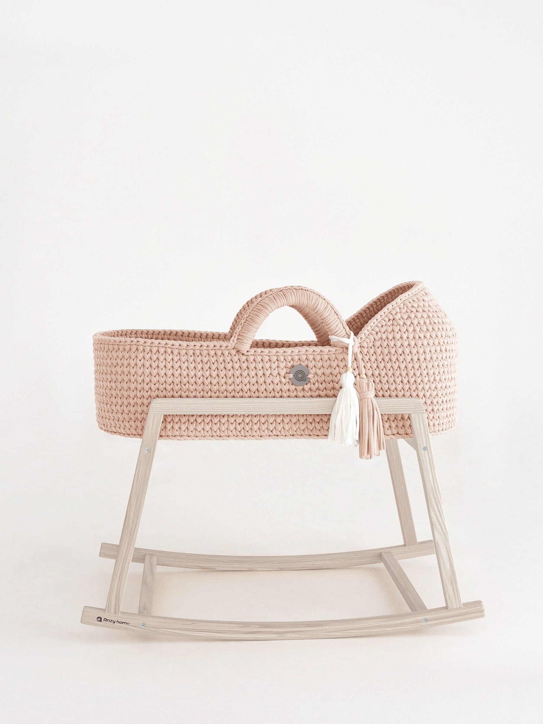Anzy Home XL Moses Basket - Natural Woven Baby Bassinet with Mattress & Stand - Perfect for Newborns Nursery, Bedroom, or Travel | Portable & Stylish Baby Sleeping Solution