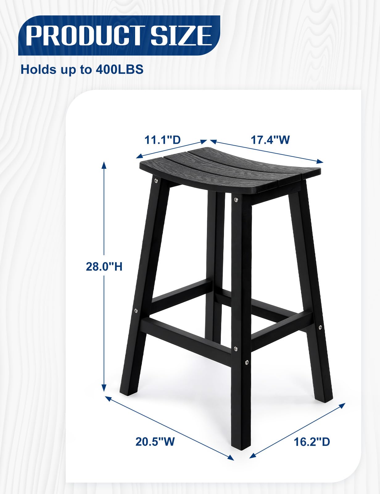 **Weatherproof Bar Stools Set of 2 - 28