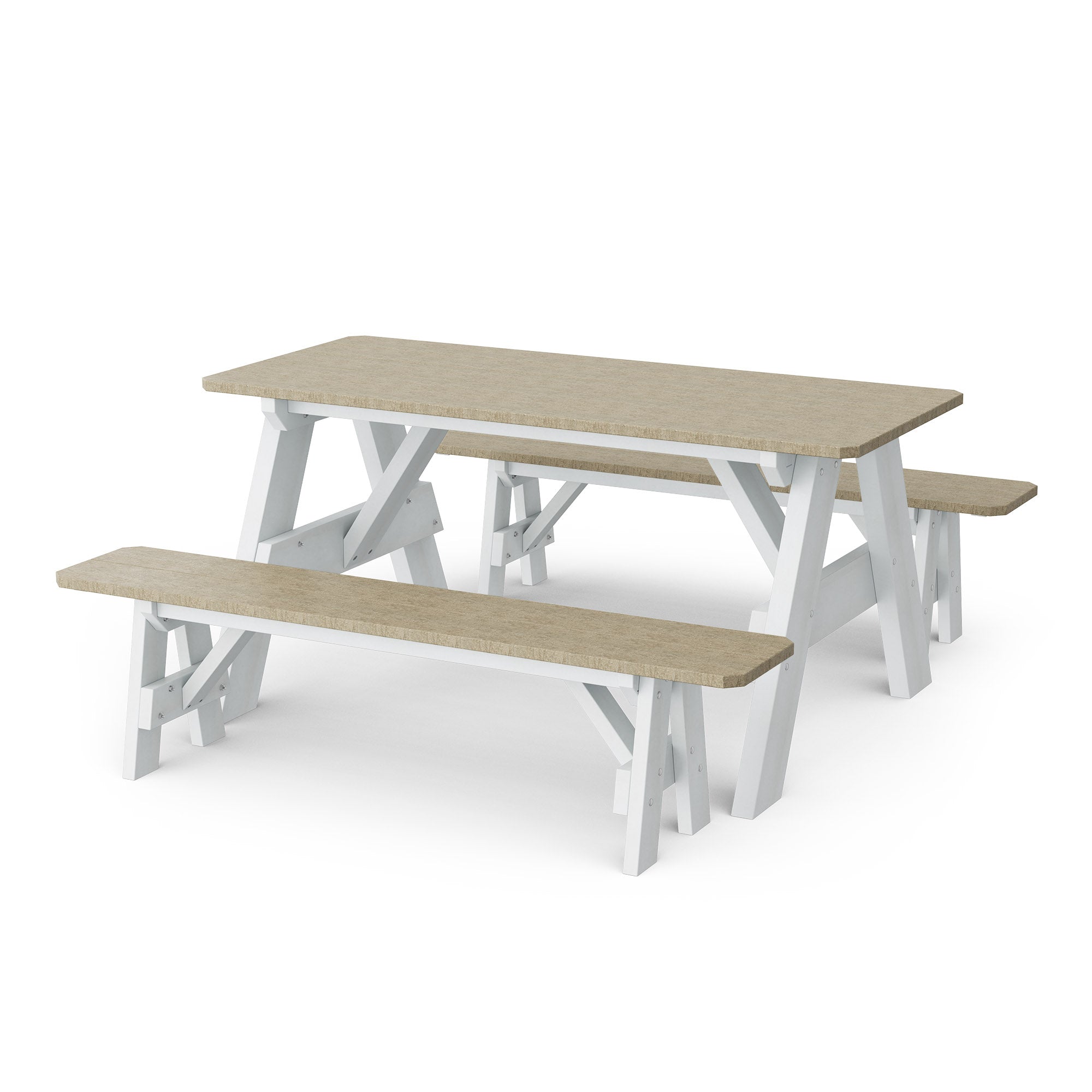 Heritage 72-Inch Outdoor Picnic Table with Detachable Benches - Perfect for Backyard BBQs, Camping & Family Gatherings