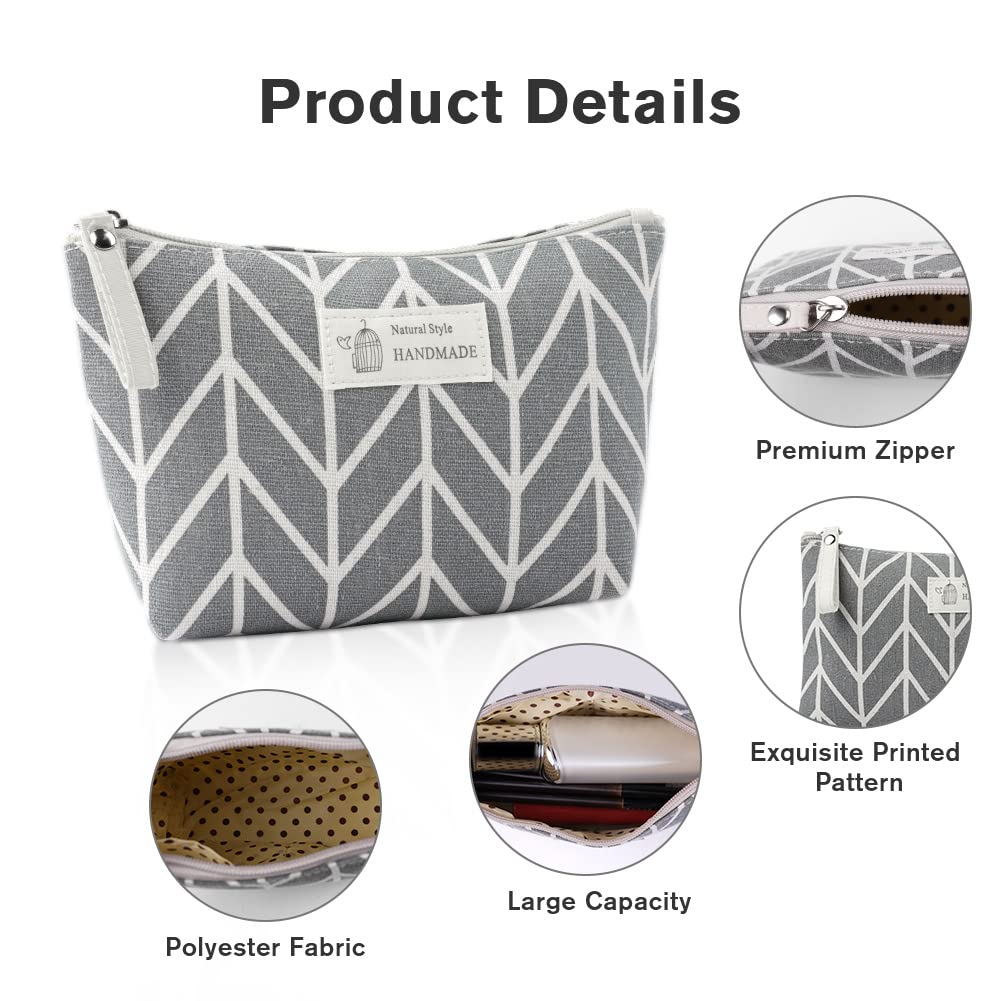 4-Piece Large Capacity Canvas Cosmetic Bags with Zipper - Waterproof Makeup Organizer for Travel, Business & Daily Use | Perfect for Cosmetics, Toiletries, Stationery, Cards & Pencils | Portable Toiletry Pouch for Women & Men