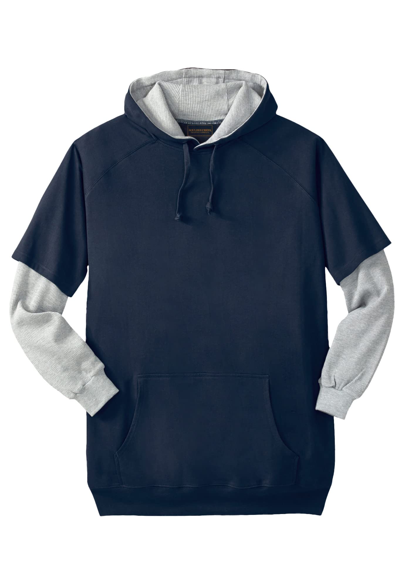 KingSize Men's Big & Tall Thermal Waffle-Lined Hoodie - Warm Winter Pullover for Outdoor Activities & Casual Wear | Boulder Creek Collection