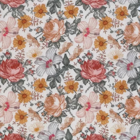 English Garden Ecru Gauze Fabric - Lightweight & Breathable for Dresses, Curtains & DIY Crafts | Perfect for Summer Clothing & Home Decor