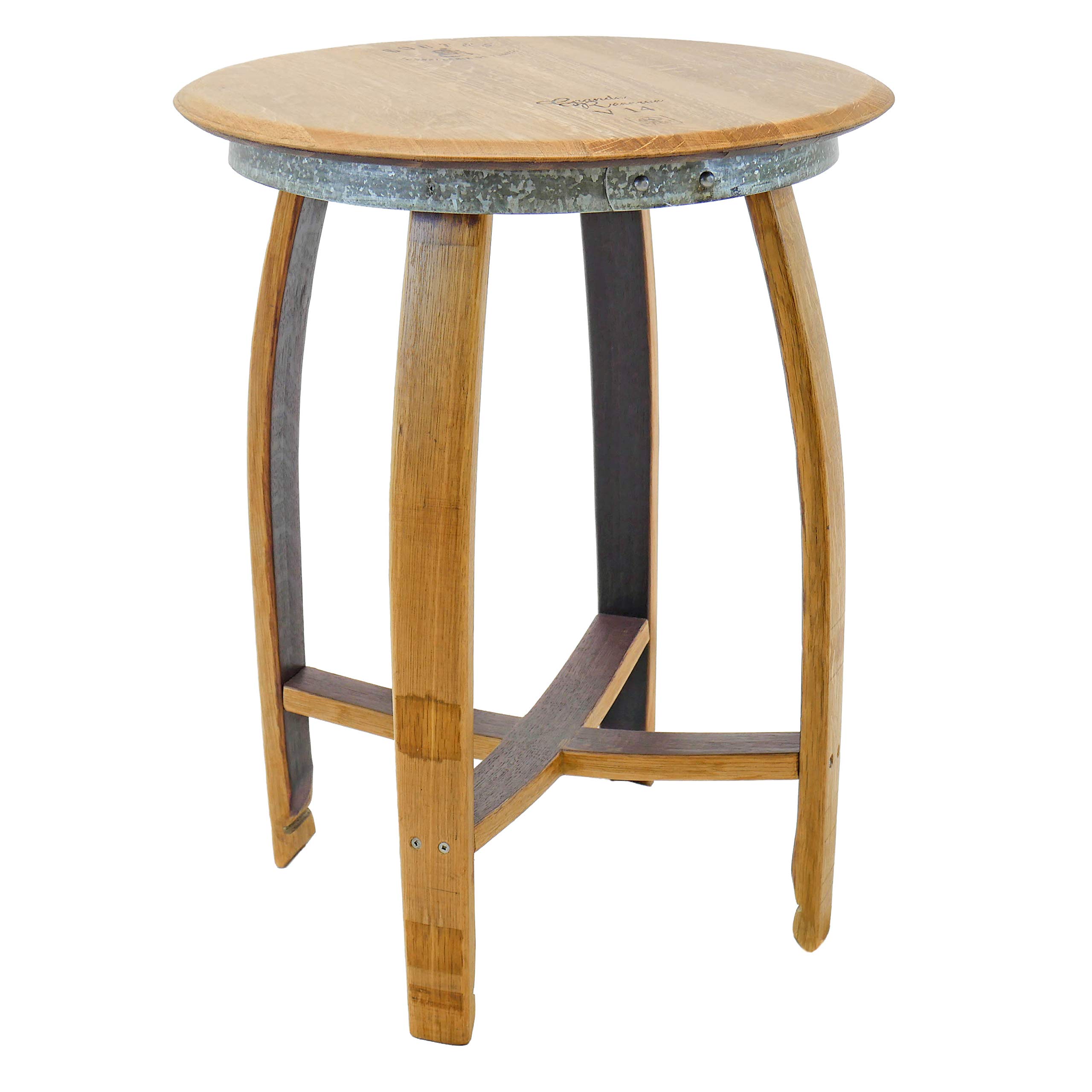 Handcrafted Isabella Side End Table - Rustic Wine Barrel Furniture for Living Room, Bedroom & Bar Decor