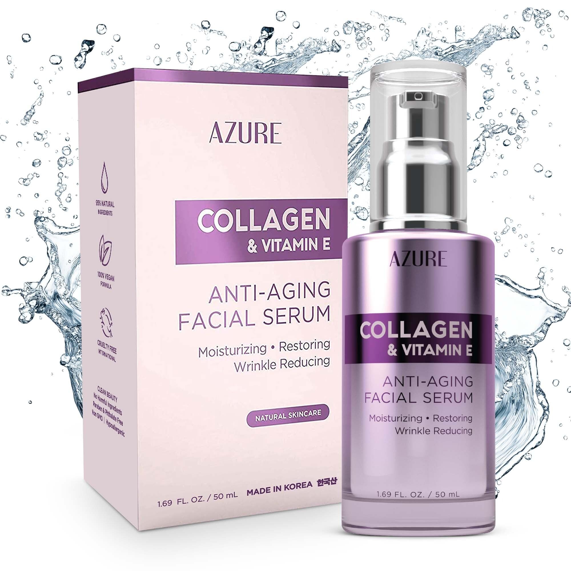 Dermatologist-Tested Collagen & Vitamin E Face Serum | Anti-Aging K-Beauty Formula for Wrinkles & Dark Spots | Korean Skincare Solution | 1.69 fl oz | Perfect for Night Routine & Daily Hydration