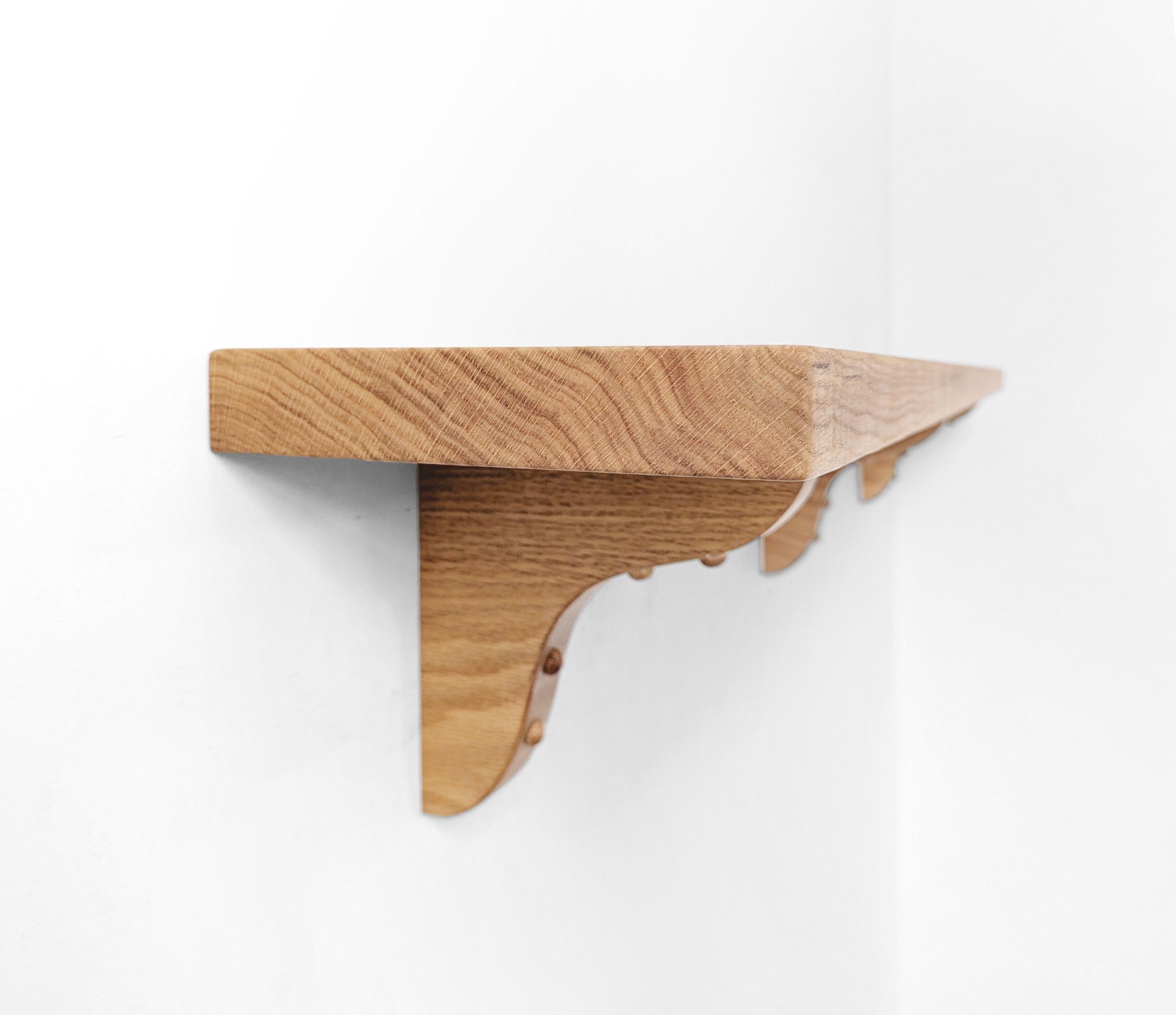 Solid Wood Shelf with Mahogany Brackets - Rustic Wall Shelves for Living Room, Kitchen, Bathroom & Office Storage | Durable Floating Shelves for Home Decor