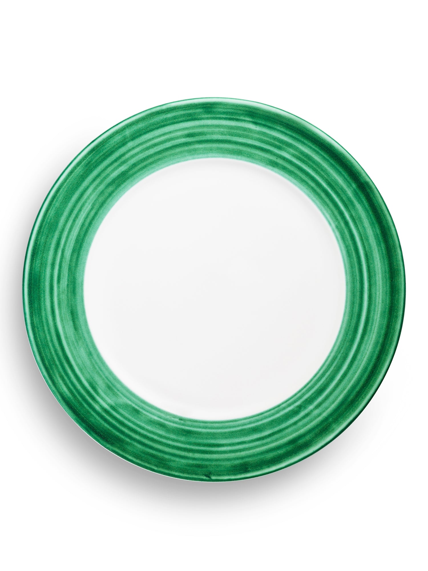Elegant Green Rimmed Buffet Plate - 12 Inch Porcelain Dinner Plate for Parties, Weddings & Holiday Dining - Perfect for Serving Appetizers, Desserts & Main Courses