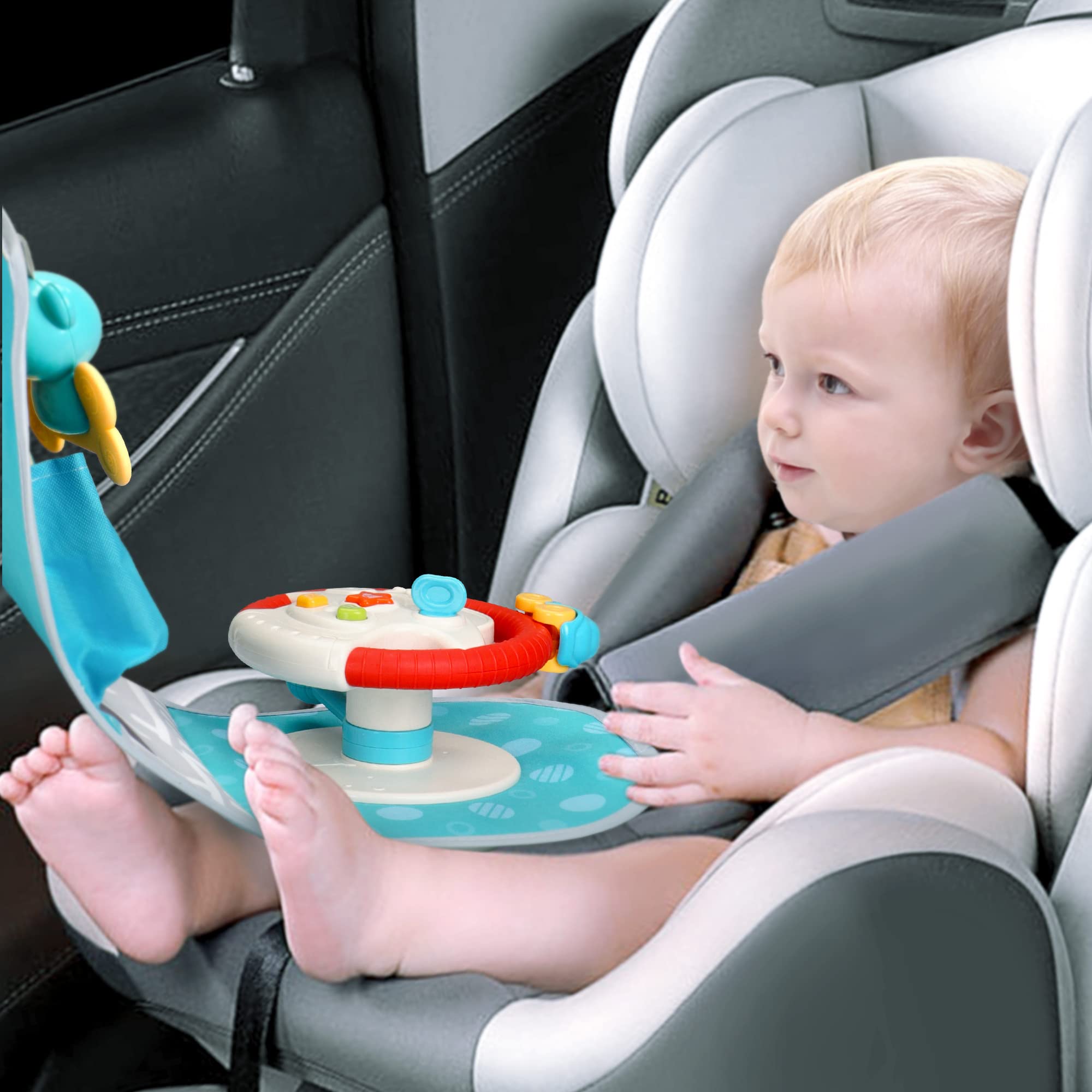 Best Baby Car Seat Toys with Steering Wheel - Fun & Safe Travel Toy for Toddlers on Long Car Rides - Perfect for Road Trips & Family Vacations