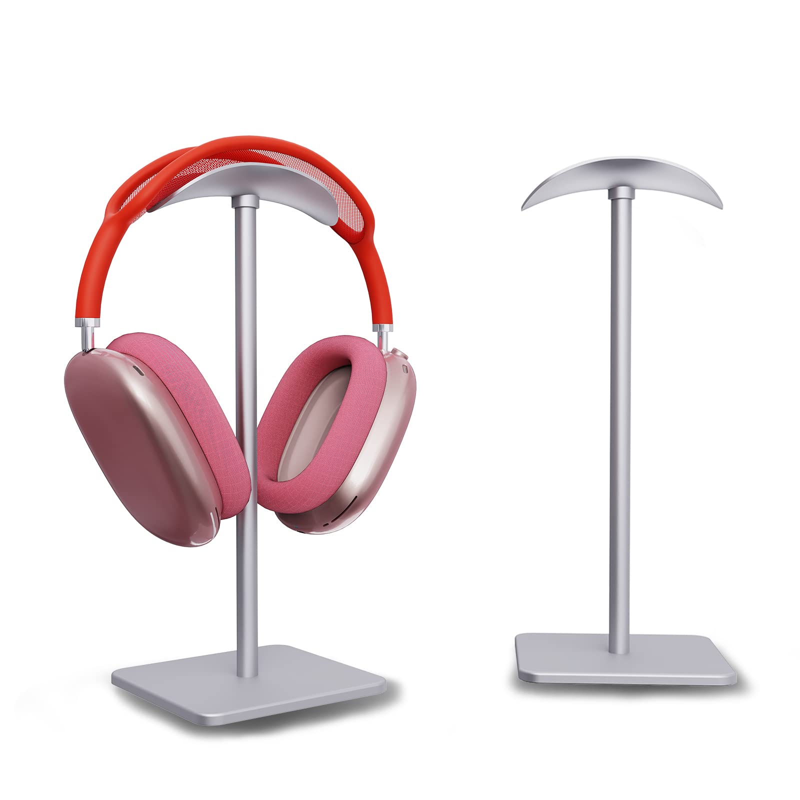 Geekria Premium Aluminum Alloy Headphone Stand - Heavy Base Gaming Headset Holder for Sony WH-1000XM5, Bose, Sennheiser & Over-Ear Headphones (Silver) - Perfect for Desk Organization & Gaming Setup Accessories