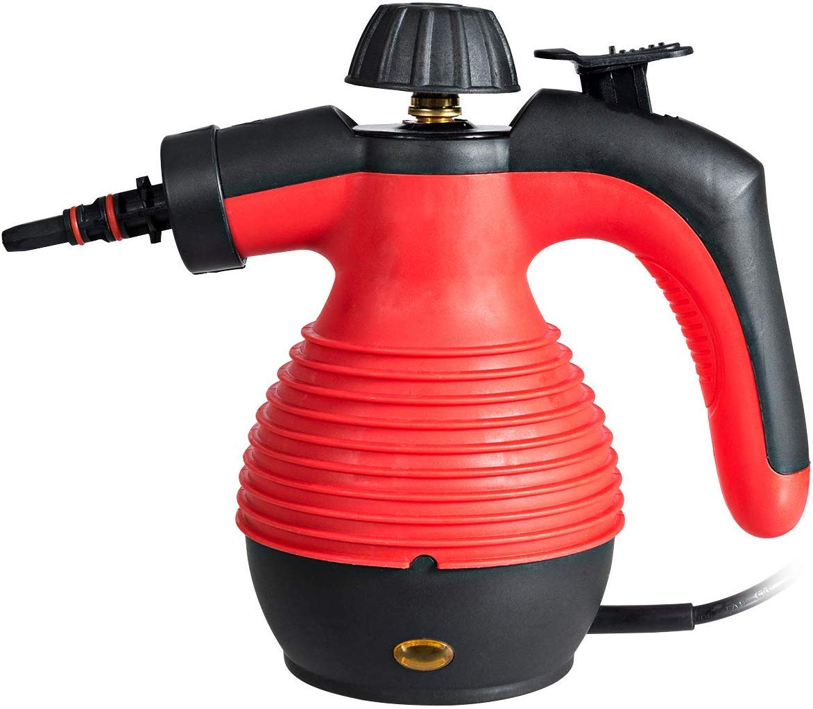 GOFLAME 1050W Handheld Steam Cleaner - Multi-Purpose Sanitizer & Steamer for Bathroom, Kitchen, Floors | Removes Stains, Grease & Bacteria | Portable Steam Iron for Clothes & Home Cleaning (Red) - Perfect for Deep Cleaning, Disinfecting & Sanitizing Surfaces in Homes, Offices & Cars