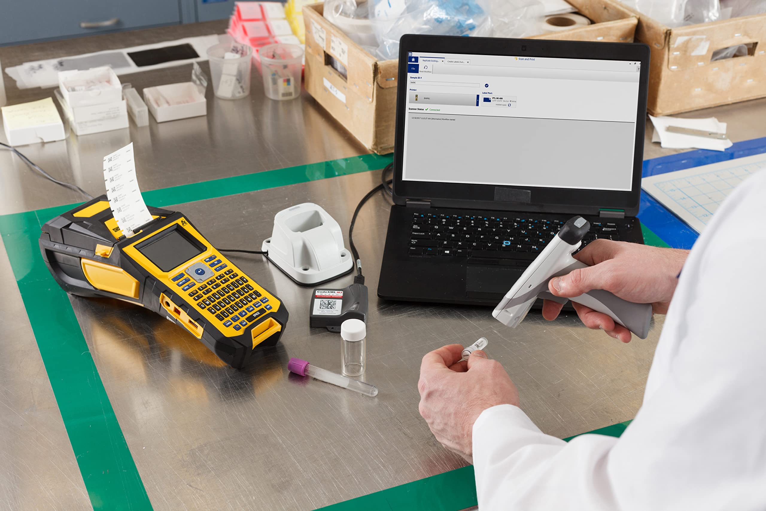Brady M610 Handheld Label Maker - Durable Portable Label Printer with Wide Data Entry Options (Yellow/Gray) for Office, Warehouse & Industrial Organization
