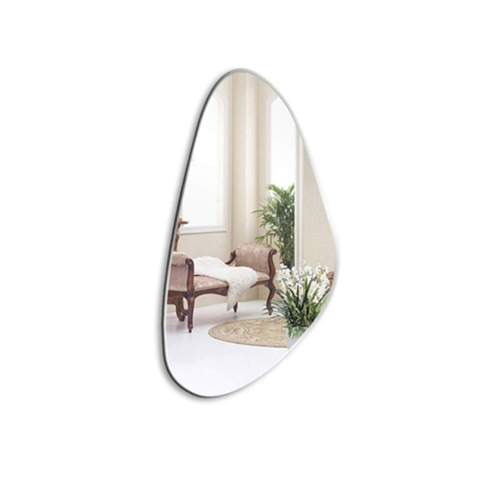 Wall-Mounted Mirrors - AoYanQi Modern Minimalist Rimless Bathroom Mirror, Irregular Shaped Decorative Wall Mirror for Bedroom & Living Room, Home Decor (100x60cm) - Perfect for Vanity, Entryway & Small Space Decor