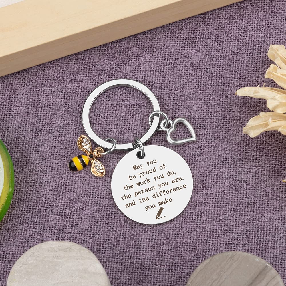 BOMEON Teacher Keychain Gifts for Women - Christmas, Birthday, Thanksgiving, Appreciation Present for Teachers, Coworkers & Educators - Perfect for Classroom, Office & Daily Use