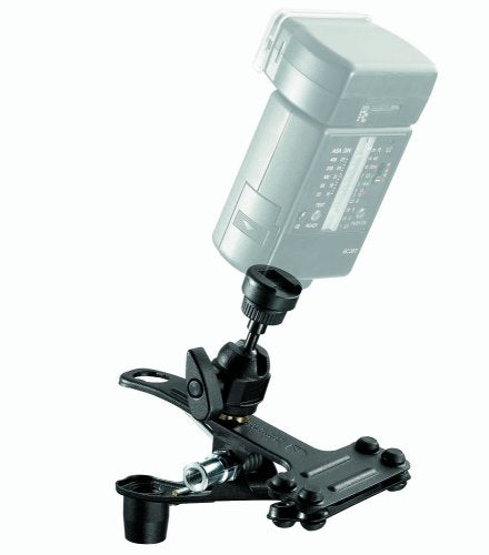 Manfrotto 175F 1 Spring Clamp with Flash Shoe - Heavy Duty Black Photography Clamp for DSLR Cameras, Lights & Accessories - Perfect for Studio, On-Location & Video Production