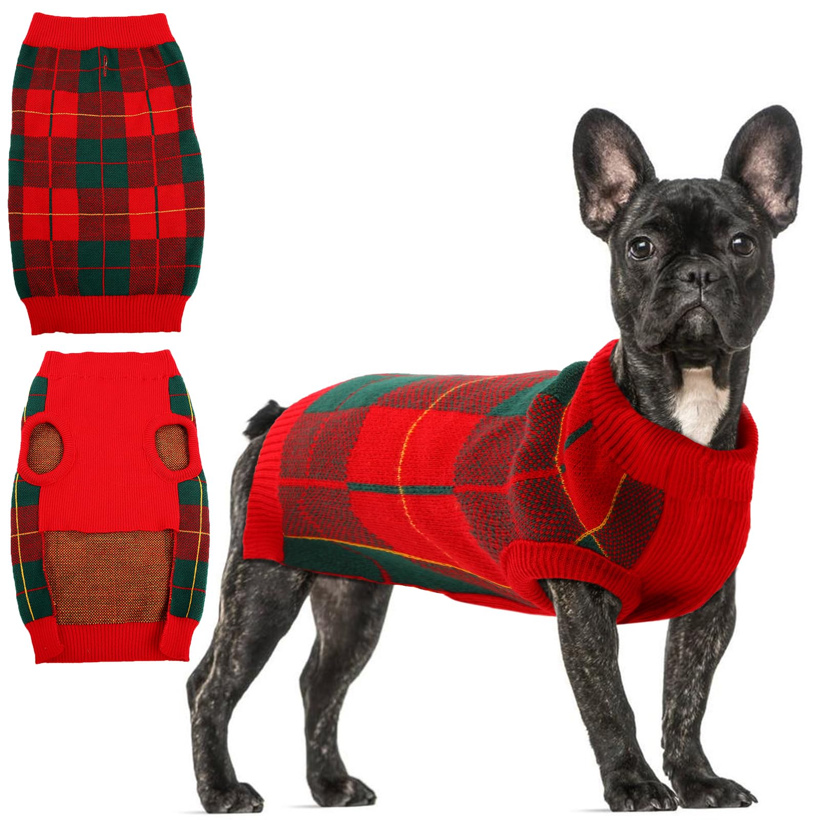 QBLEEV Warm Knit Dog Sweater for Medium Dogs - Soft Winter Pet Sweater Vest for Puppies, Cozy Fall & Christmas Dog Sweatshirt for Small to Medium Dogs - Perfect for Halloween, Christmas Outfits & Cold Weather Protection (Girls & Boys)