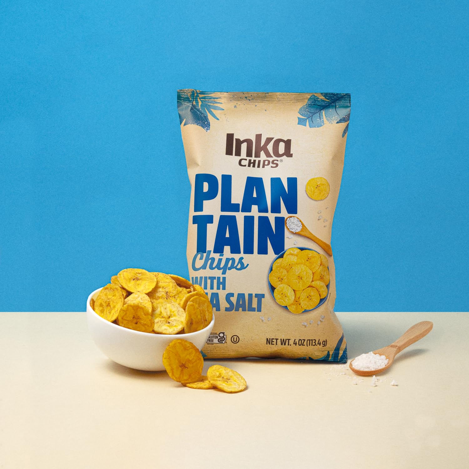 Inka Crops Inka Chips - Gluten Free Plantain Chips with Sea Salt, 4oz (Pack of 12) | Healthy Snacks for Kids, Keto Diet & On-The-Go Lifestyle