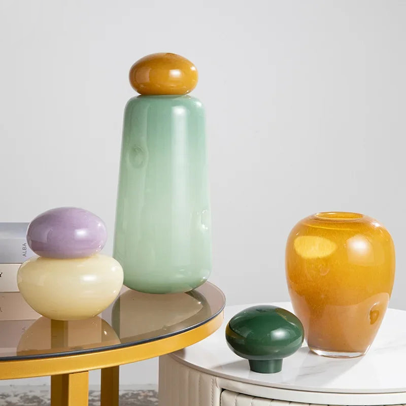 Pebble Glow Glass Vase - Elegant Decorative Vase for Home, Wedding, and Party Decor - Perfect for Centerpieces, Floral Arrangements, and Gift Giving