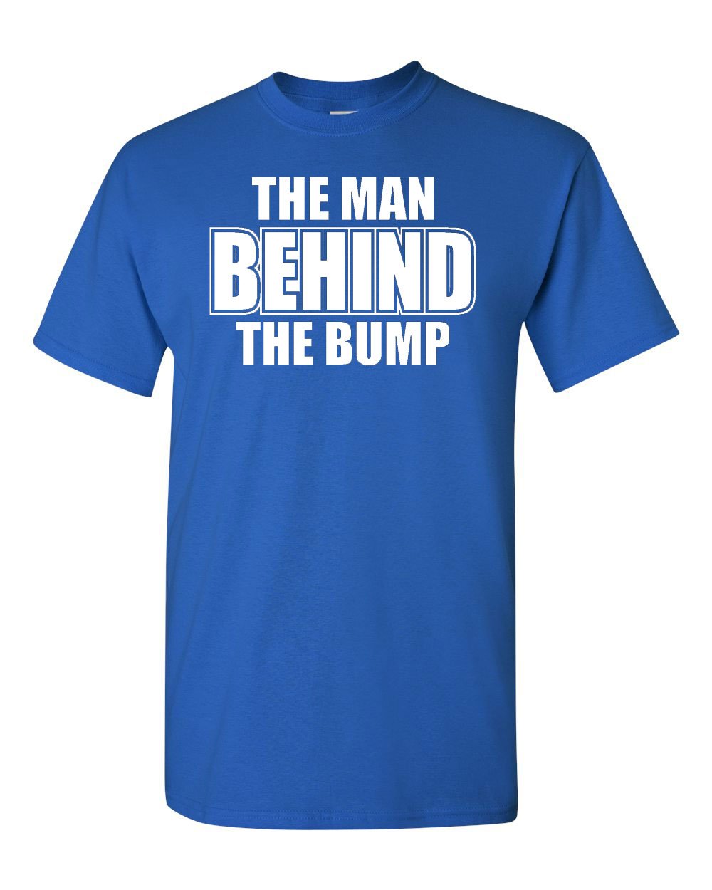 Funny Pregnancy Announcement T-Shirt for Expecting Dads - The Man Behind The Bump Adult Tee - Perfect for Gender Reveals & Baby Showers