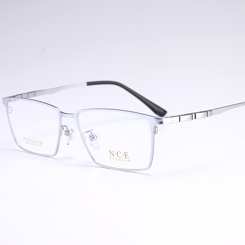 Bclear Men's Full Rim Square Titanium Eyeglasses Frame - Lightweight Durable My5001 for Work, Reading & Fashion