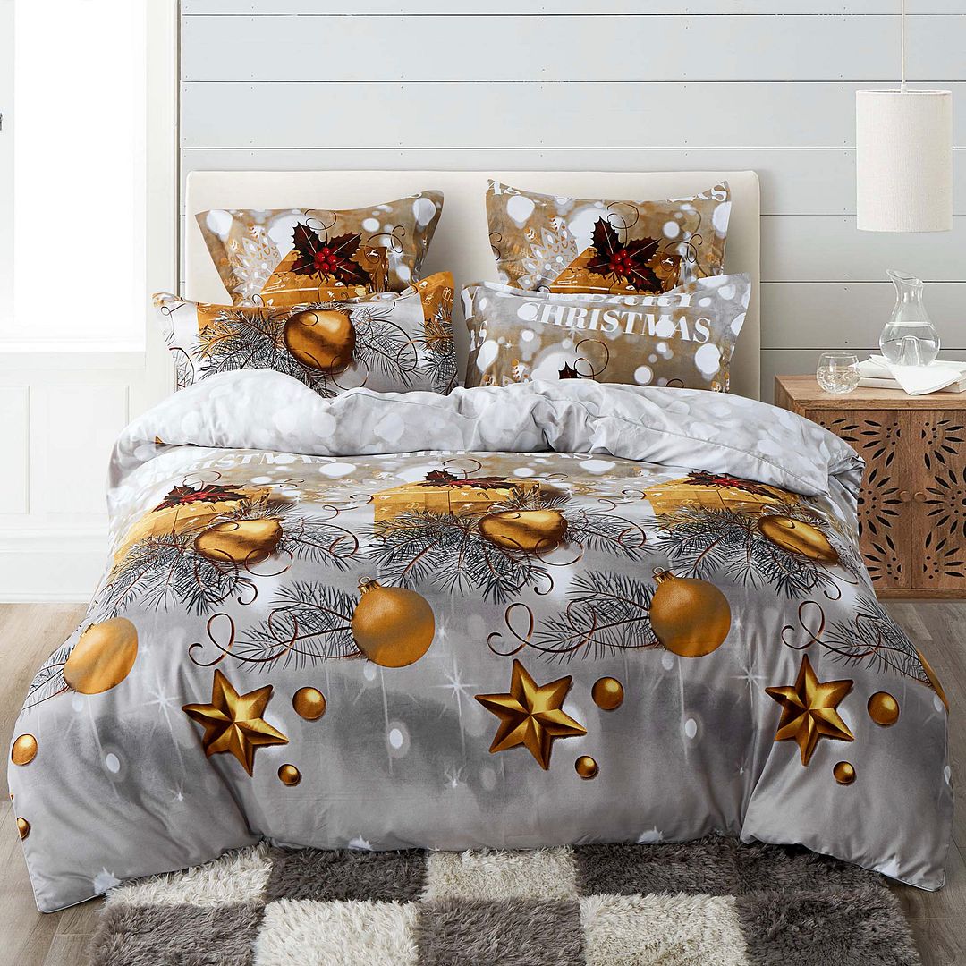 Christmas Gift Double Size Quilt/Doona/Duvet Cover Set - Soft & Breathable Bedding Set for Holiday Decor, Guest Room, or Cozy Winter Nights