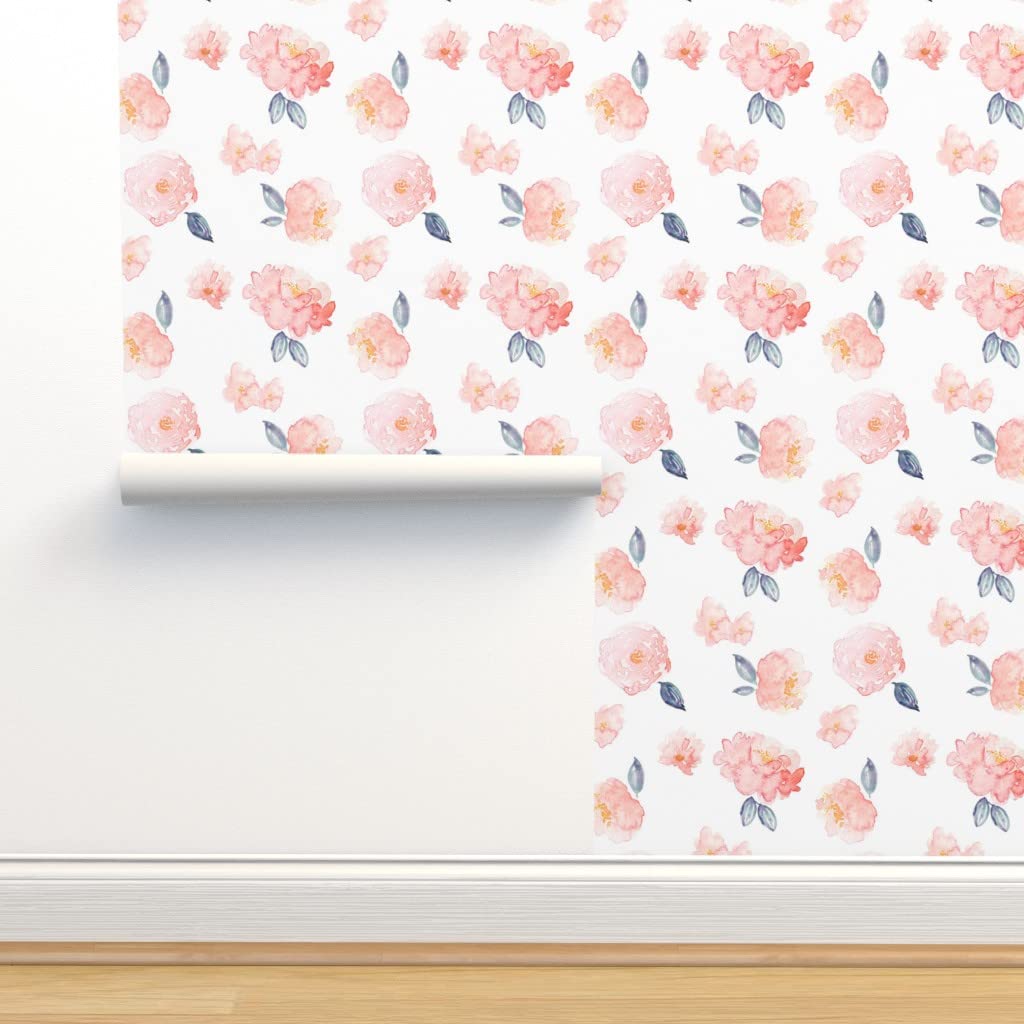 Peel & Stick Wallpaper Swatch - Bloom Floral Nursery Watercolor Spring Garden Design | Removable Custom Wallpaper for Girls Room & Baby Nursery Decor | Perfect for DIY Home Decor & Wall Accents