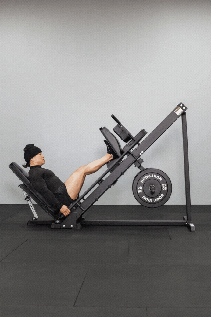 Body Iron Leg Press Hack Squat Leg Extension & Curl Combo Machine - Full Lower Body Workout Equipment for Home Gym & Strength Training