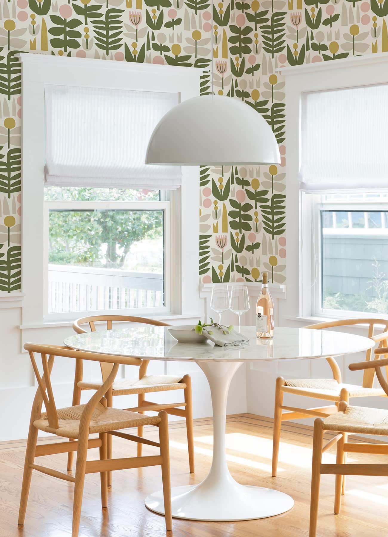 Yellow Folk Peel & Stick Wallpaper - Self-Adhesive Removable Wallpaper for Bedroom, Living Room, Kitchen & Nursery Decor