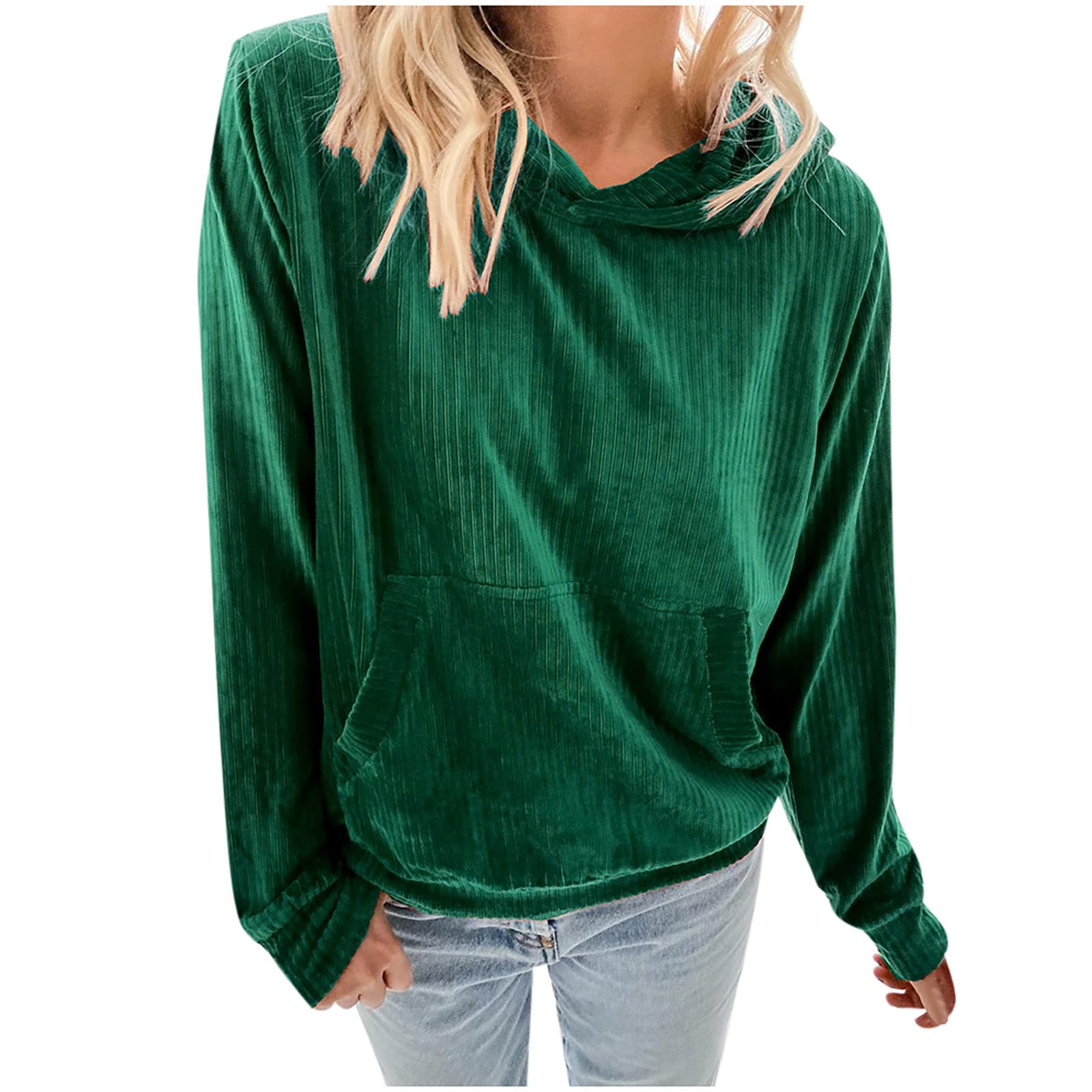 Women's Fleece Jacket Long Sleeve Crewneck Sweatshirt - Solid Color with Pocket, Plus Size Tops for Women | Cozy Winter Wear, Casual Outfits & Outdoor Activities