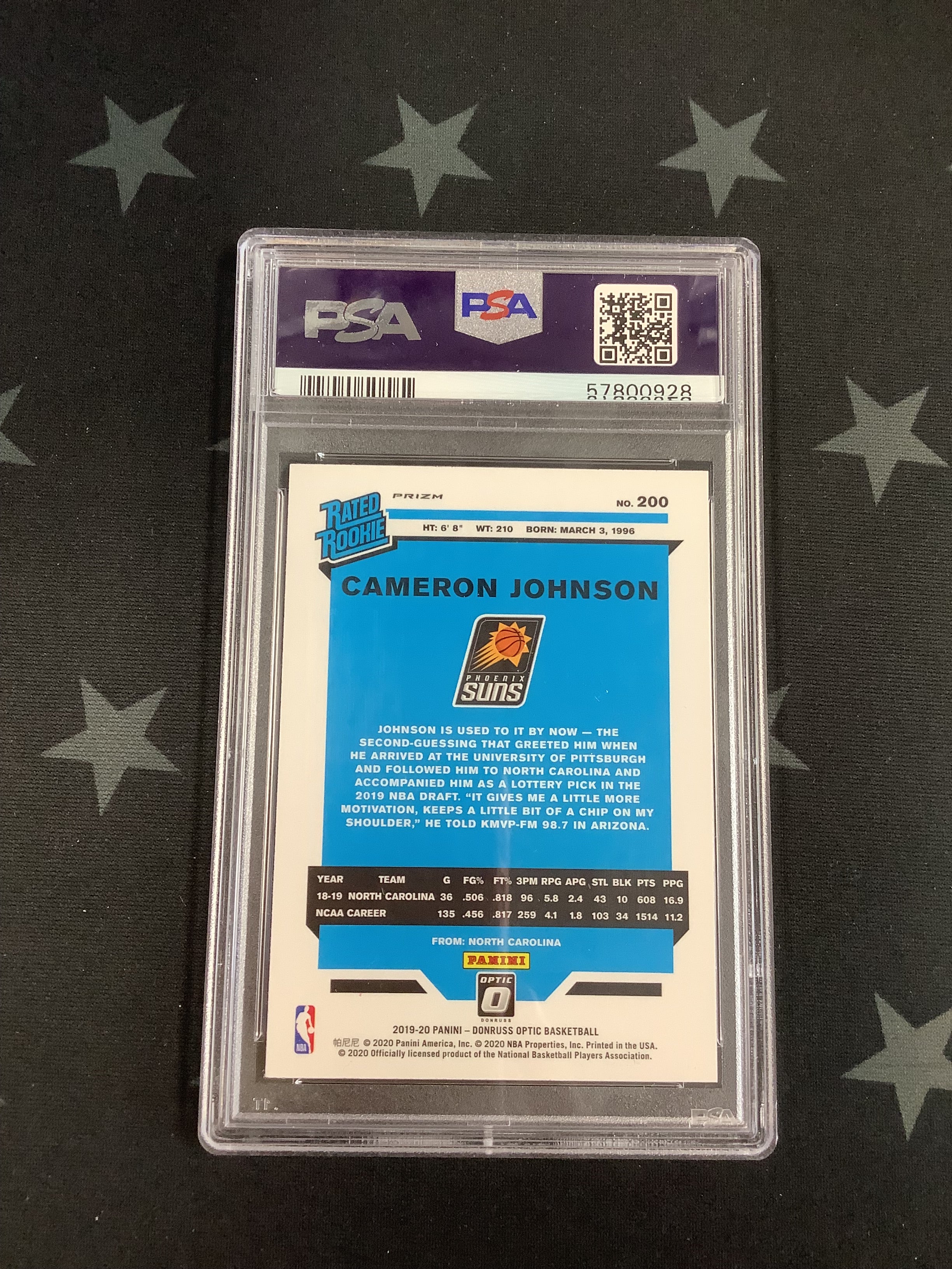 2019 Panini Donruss Optic Basketball Hyper Pink Cameron Johnson #200 PSA Mint 9 57800928 - Rare Collectible Card for NBA Fans & Sports Memorabilia Enthusiasts
