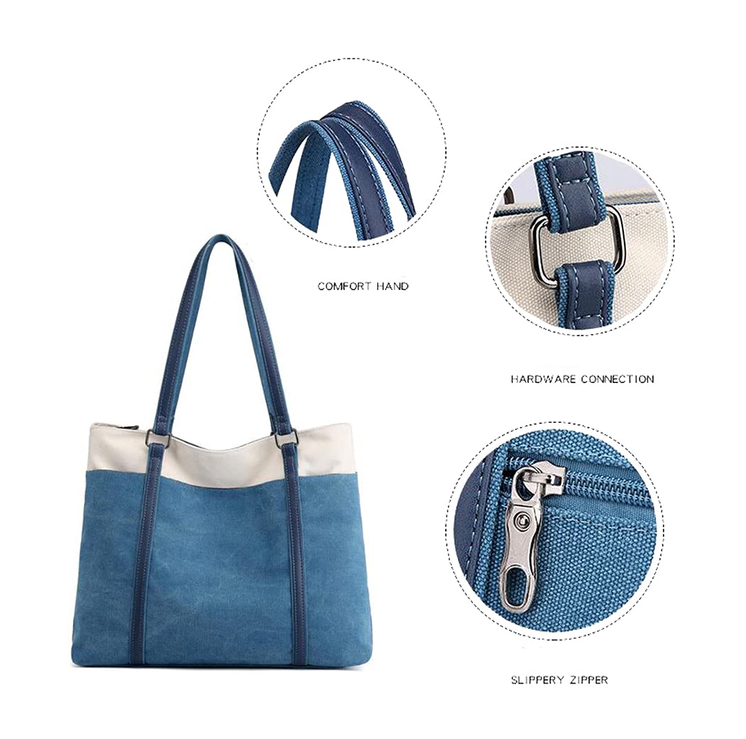 Stylish Women's Casual Shoulder Handbags - Wild Canvas & Pure Color Fabric Totes for Everyday Use, Work, and Travel