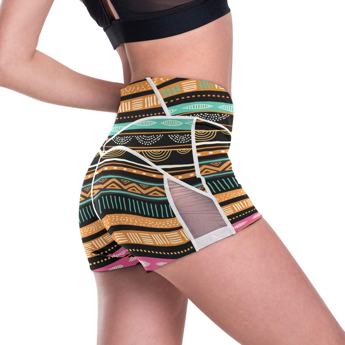 UWSG Women's High Waist Compression Shorts - Breathable Mesh Biker Shorts for Workout, Yoga, Running & Cycling - Stretchy Athletic Leggings for Gym, Fitness & Active Lifestyle
