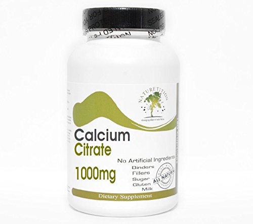 Naturetition Calcium Citrate 1000mg - 200 Capsules | No Additives, High Absorption | Supports Bone Health & Muscle Function for Active Lifestyles