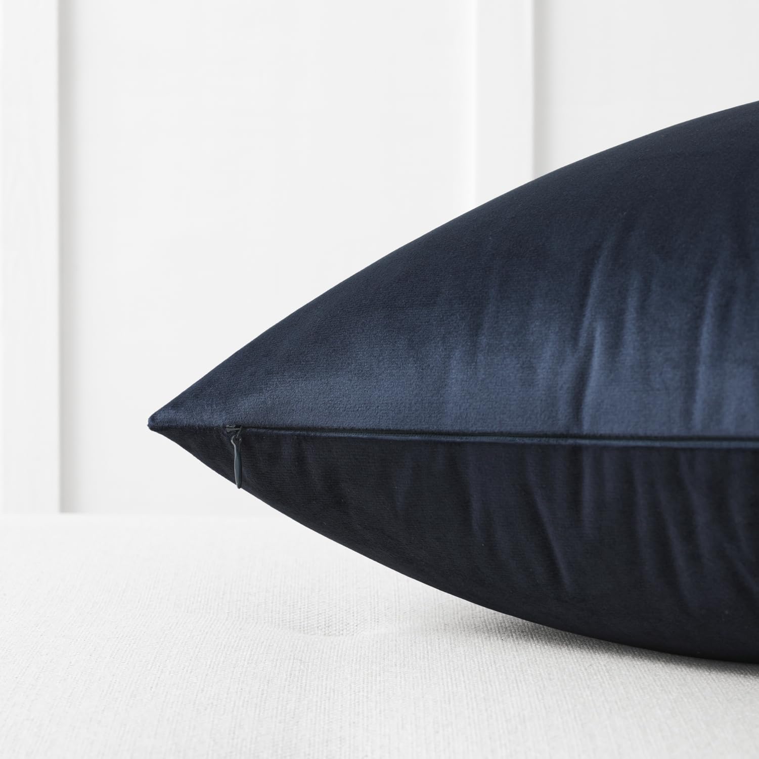 Mixhug Set of 2 Soft Velvet Square Decorative Throw Pillow Covers - 18x18 Inches, Midnight Blue for Sofa, Couch & Bed | Perfect for Living Room Decor, Bedroom Accent & Home Styling