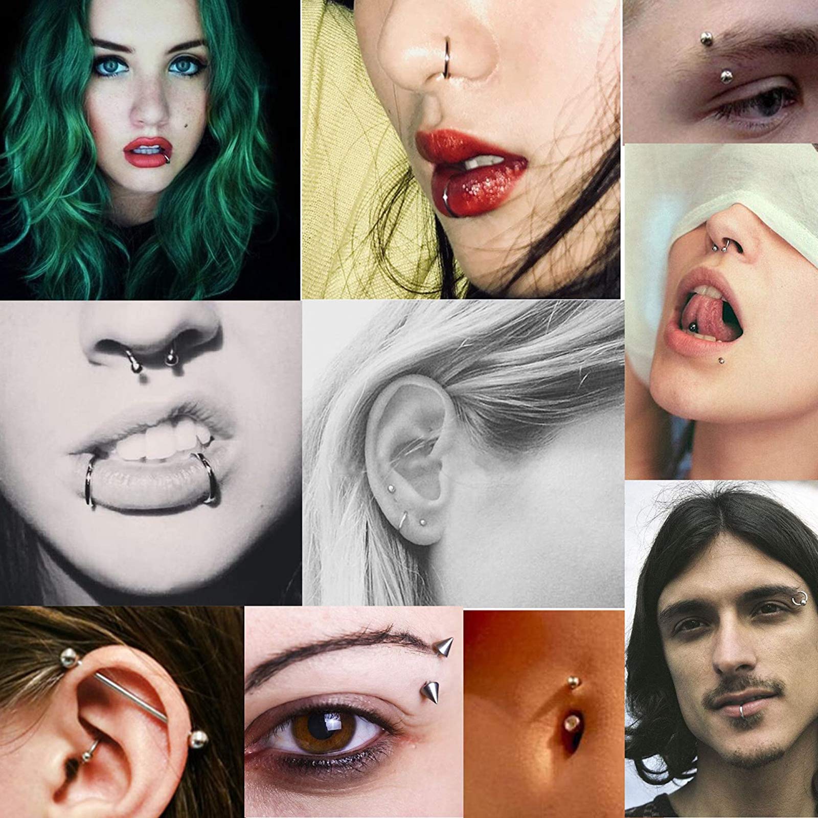 85Pcs Stainless Steel Body Jewelry Piercing Kit - Nose, Lip, Tongue, Eyebrow, Tragus & Belly Rings - Hypoallergenic Body Piercing Jewelry Set for Men & Women - Perfect for Parties, Gifts & Self-Expression