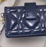 Dior Lady Calfskin Card Holder in Denim Blue | Luxury Slim Wallet for Women | Perfect for Everyday Use & Gift Giving