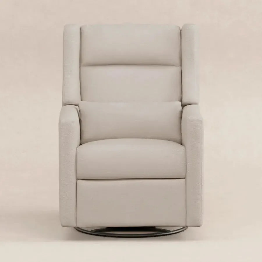 Babyletto Kiwi Plus Electronic Glider Recliner with Adjustable Headrest - Performance Grey Eco Weave Fabric - Nursery Glider for Breastfeeding & Baby Comfort