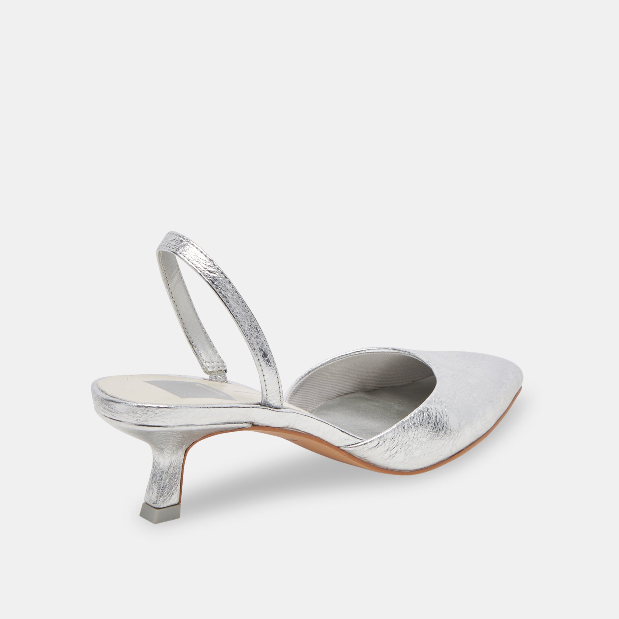 CORSA Silver Crackled Leather Heels for Women - Stylish High Heel Pumps for Party, Wedding & Evening Events - Comfortable Dress Shoes for Night Out & Special Occasions