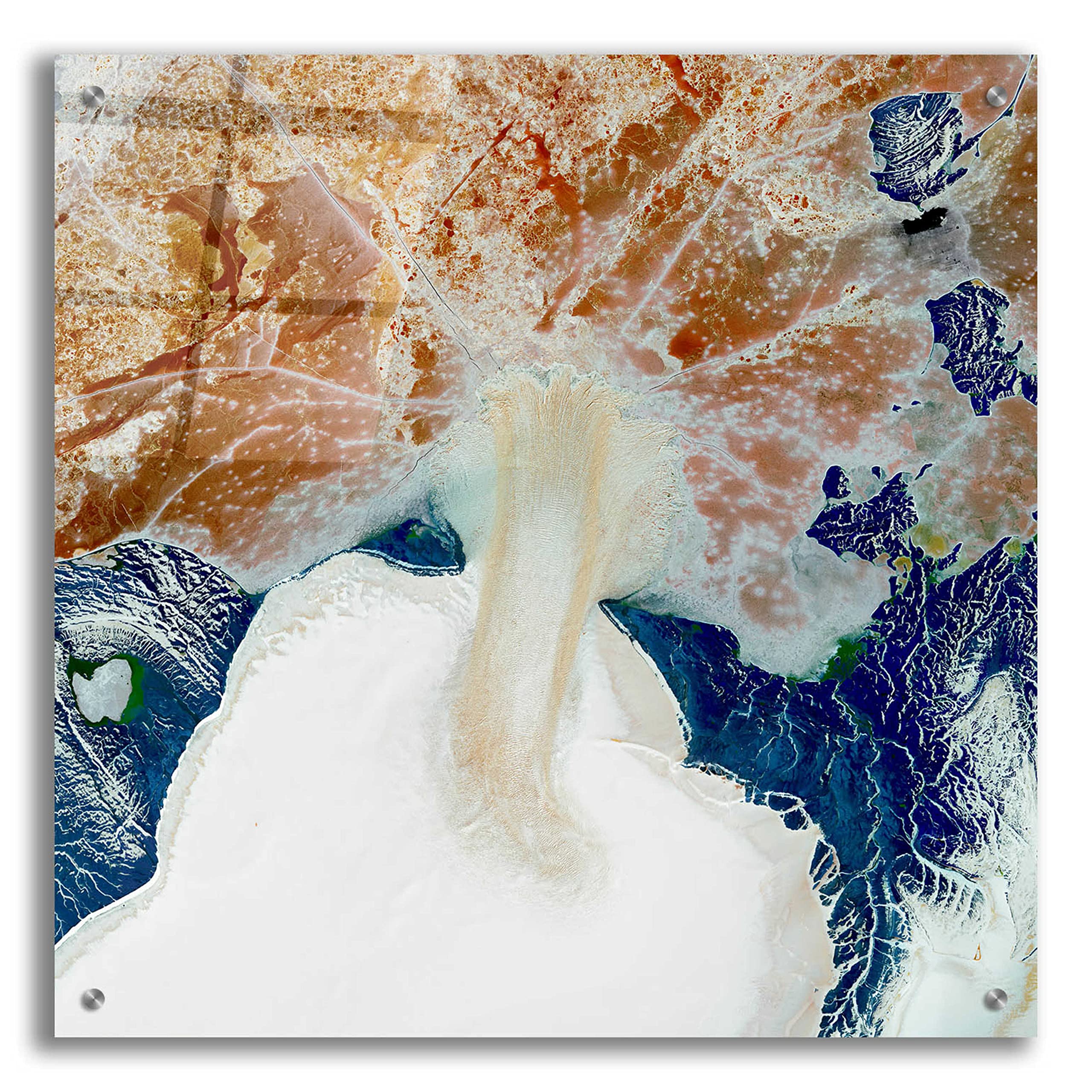 Epic Earth as Art: Rapid Ice Movement Acrylic Glass Wall Decor - 24x24 Inches - Modern Home & Office Wall Art for Living Room, Bedroom, or Office