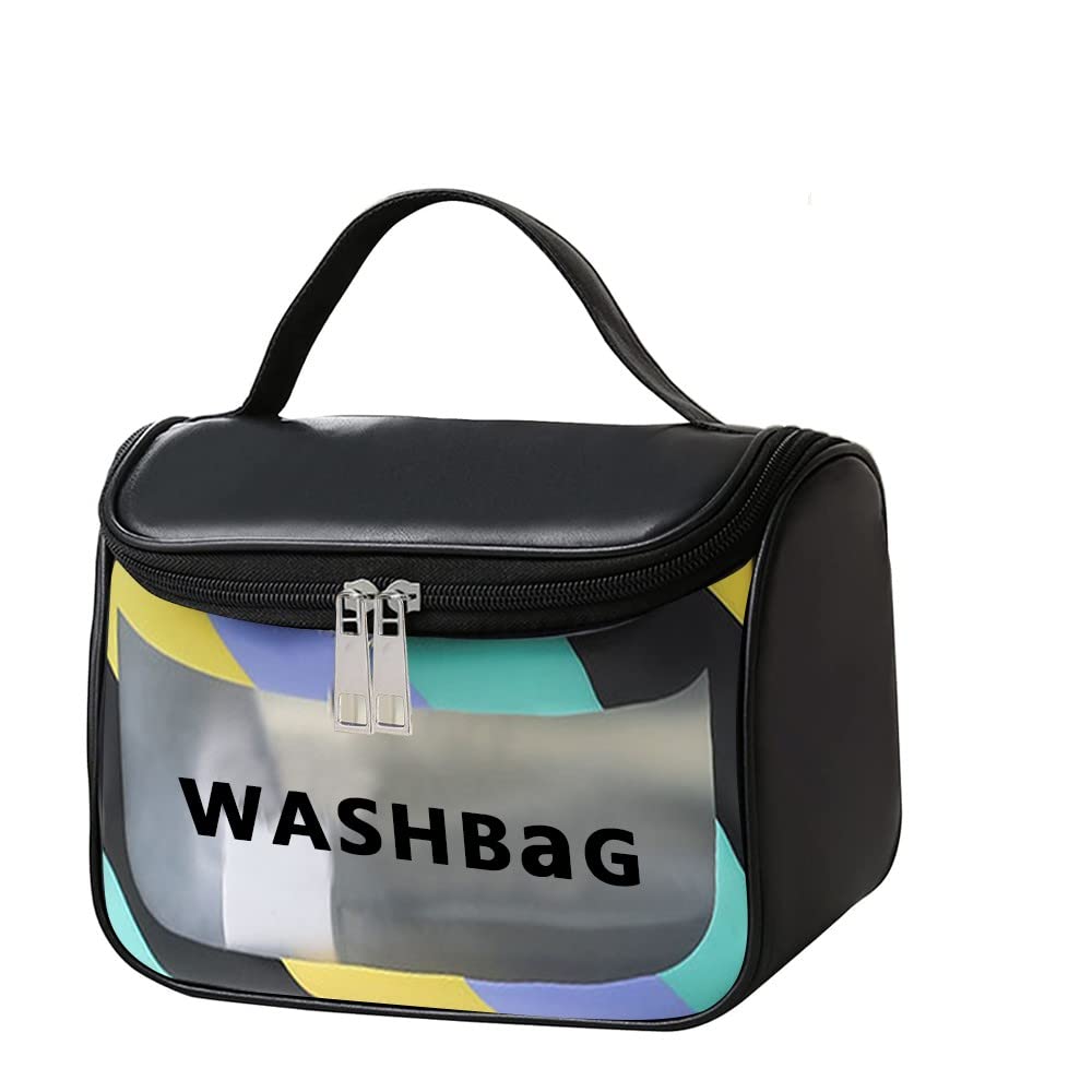 MAYCREATE® Waterproof Travel Cosmetic Bag for Women - Portable Makeup & Toiletry Organizer with Zipper - Perfect for Home, Gym, and Vacation (Black)