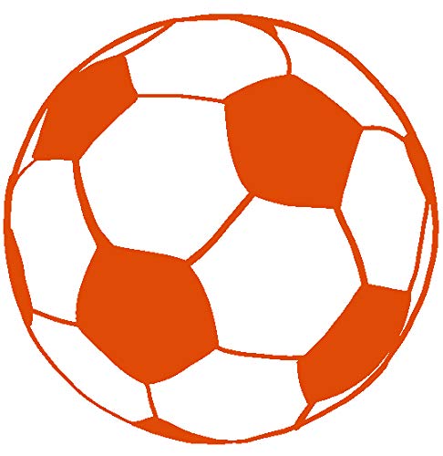 hBARSCI Soccer Ball Vinyl Decal - 5 Inch Waterproof Sticker for Cars, Trucks, Windows, Laptops, Tablets | Outdoor-Grade 2.5mil Thick Orange | Perfect for Sports Fans, Team Spirit, Car Decor & Personalization