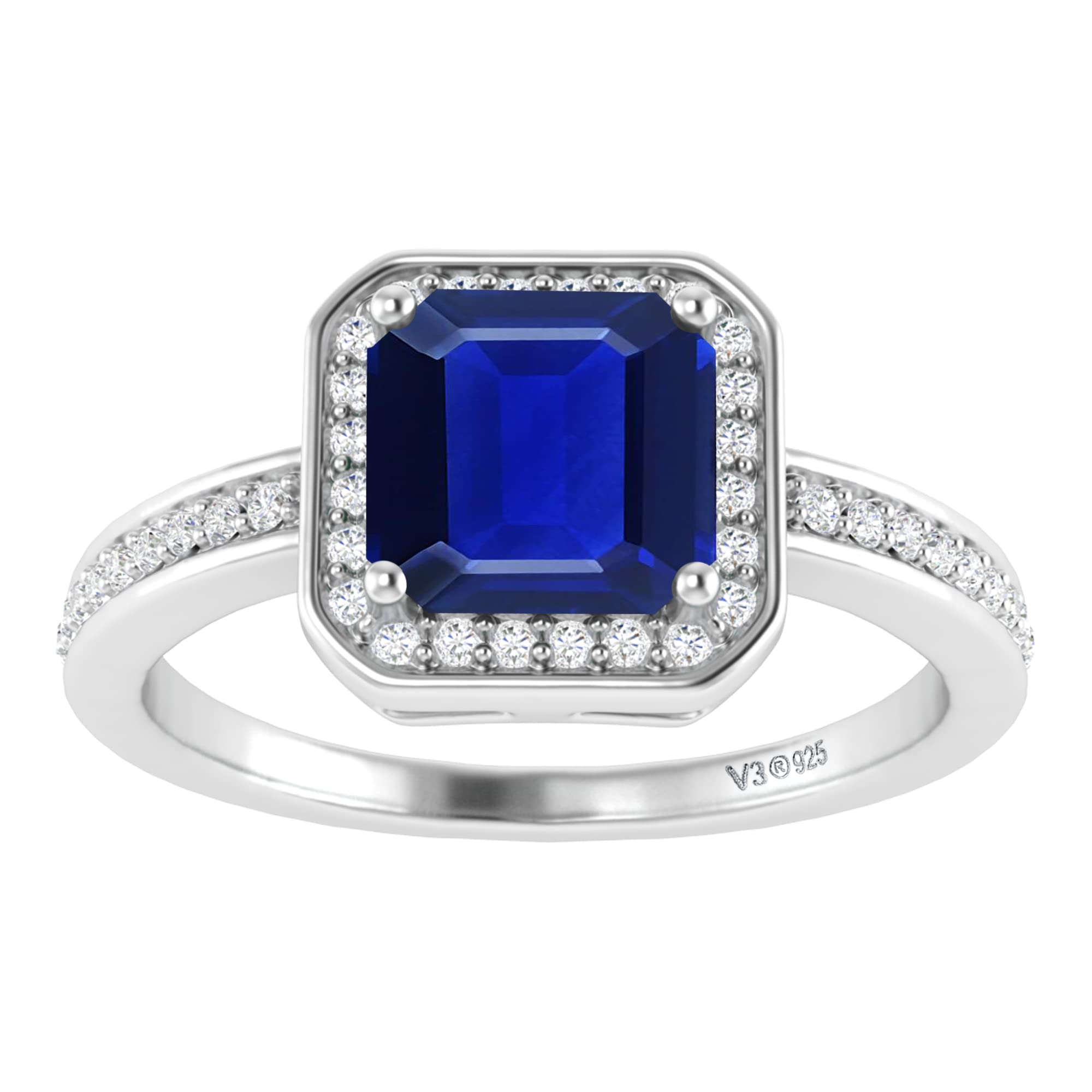 14K Sterling Silver Halo Engagement Ring for Women - Perfect for Proposals, Weddings & Anniversary Gifts