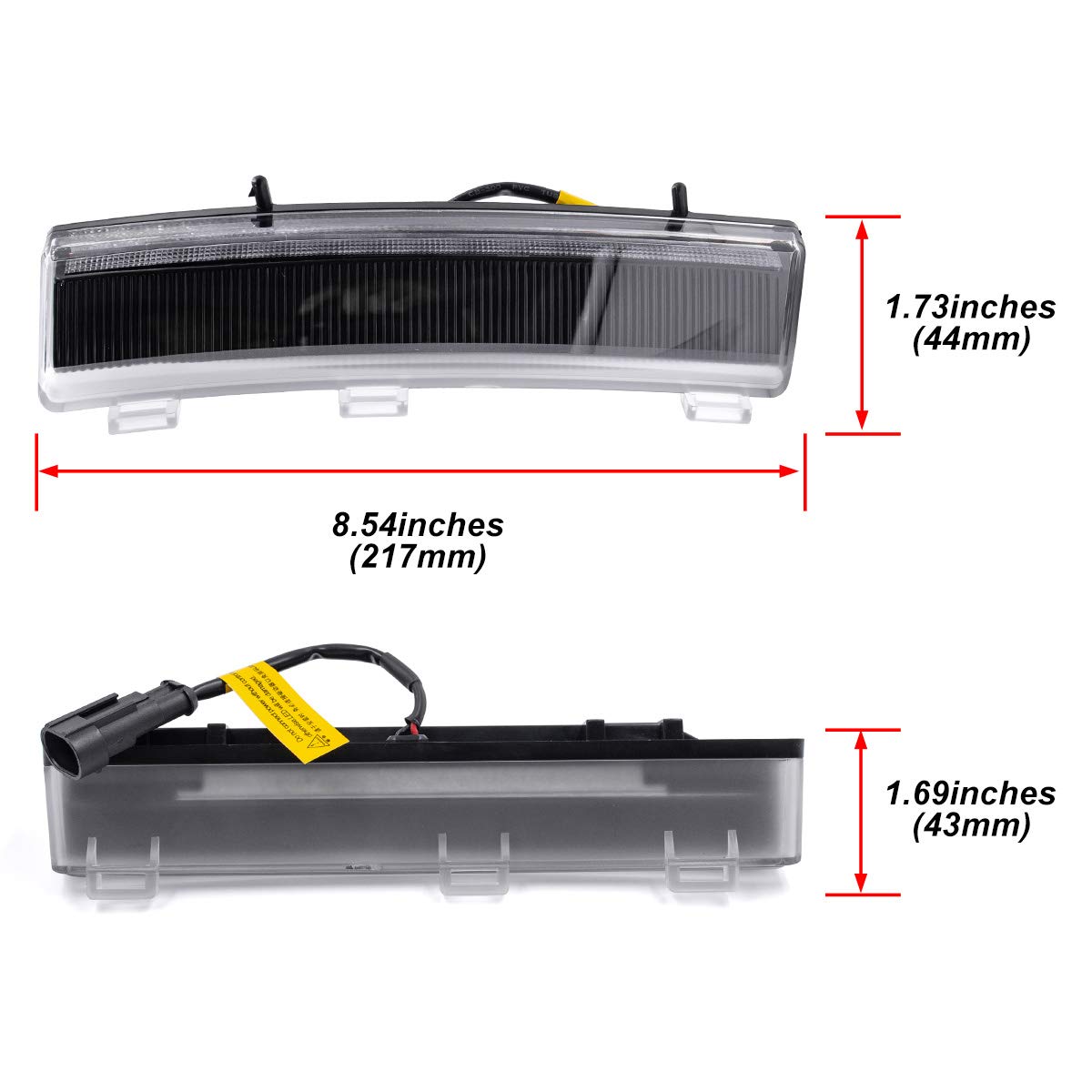 NJSBYL 350z Front Bumper Reflector Replacement - White LED DRL & Amber Turn Signal Kit for 2006-2009 Nissan 350z (LCI Model) - Smoked Lens Z33 DRL Reflectors 26145CF40A - Perfect for Night Driving & Enhanced Vehicle Visibility