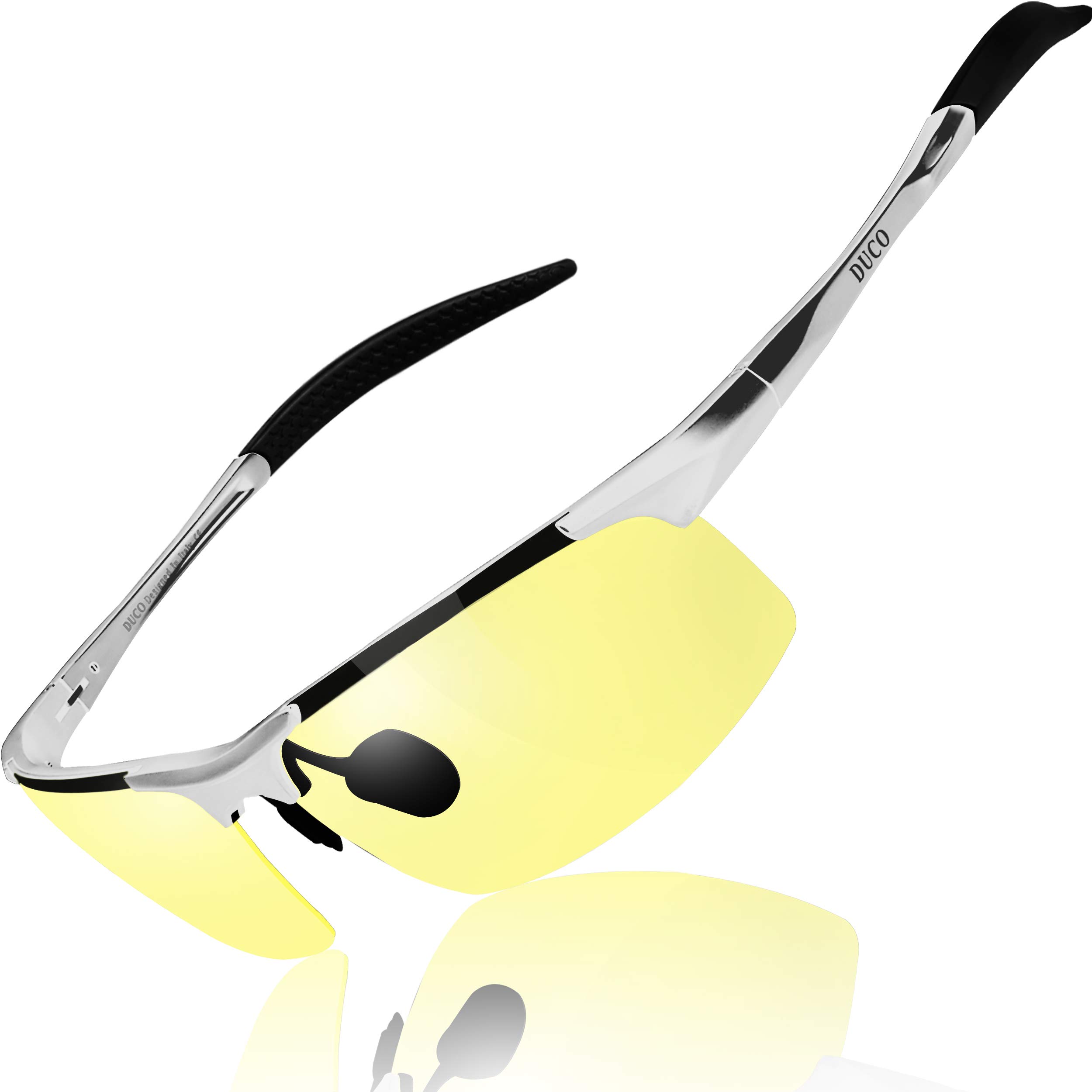 DUCO Polarized Night Vision Glasses for Men - Anti-Glare Night Driving & Shooting Glasses - Enhanced Safety for Low Light Conditions