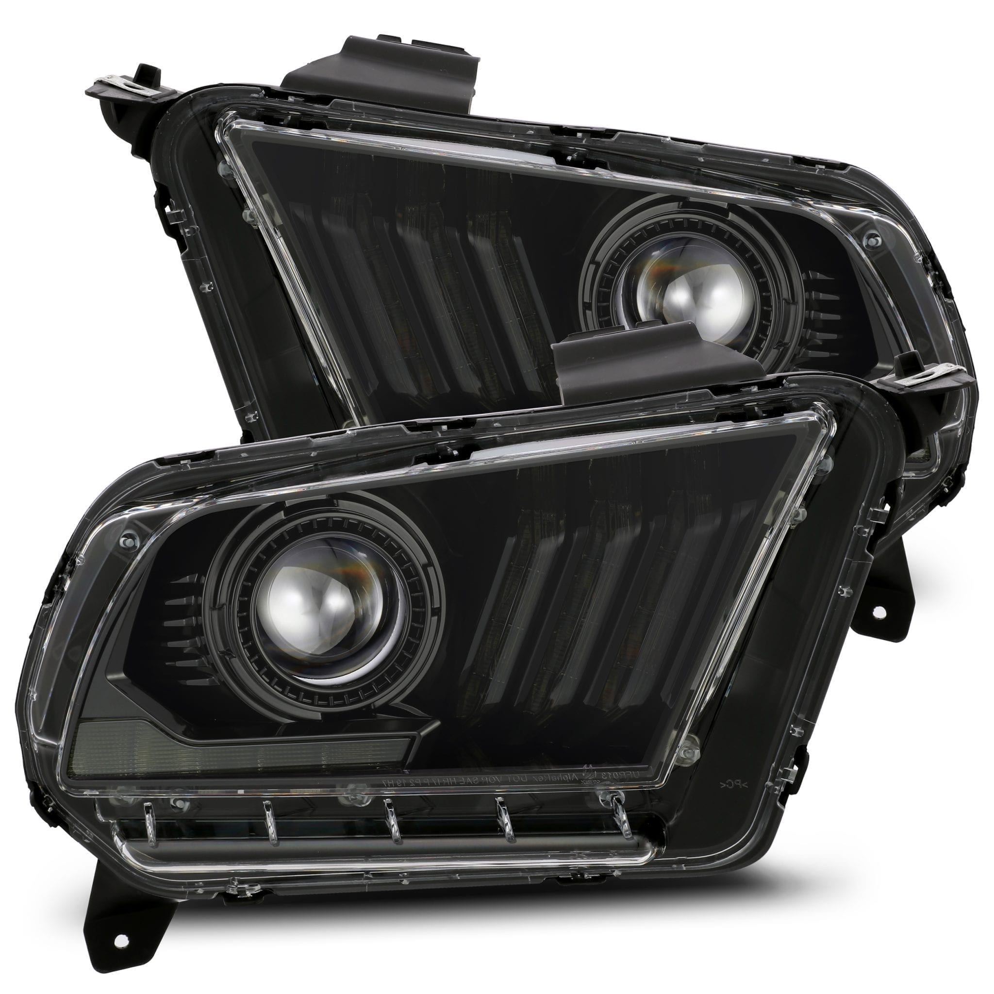 2010-2012 Ford Mustang LUXX Series LED Projector Headlights - Alpha Black by Alpha Rex (880118) - Upgrade for Night Driving & Enhanced Style