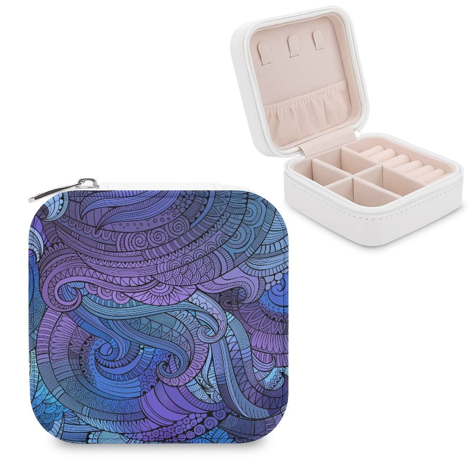 Elegant PU Leather Jewelry Box for Women - Compact Travel Jewelry Organizer with Storage Compartments for Rings, Earrings, Necklaces & Bracelets - Perfect for Home, Travel & Gift Giving